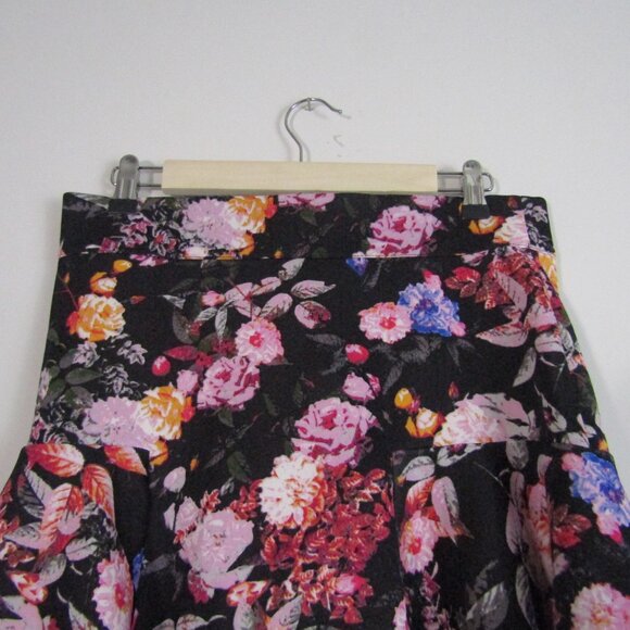 Marilyn Monroe Floral Mini Skirt Large Black Romantic Girly Flounce - Picture 2 of 10